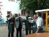 2008 Bieranstich Pfr. J. Balbach, Bgm. R. Burger,  Bezirksvertr. Distelhaeuser Brauerei, M. Schmelcher, K. Roos.JPG